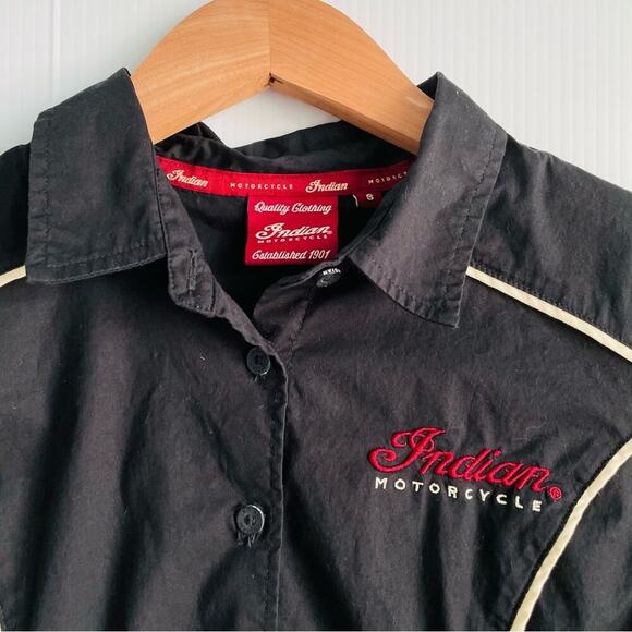 Indian Motorcycle Icon shirt short sleeve button front shirt women’s size small - Picture 4 of 11